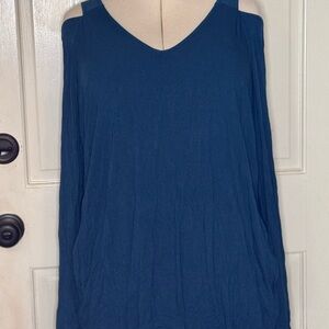 torrid Teal Cold-Shoulder V-Neck Tunic